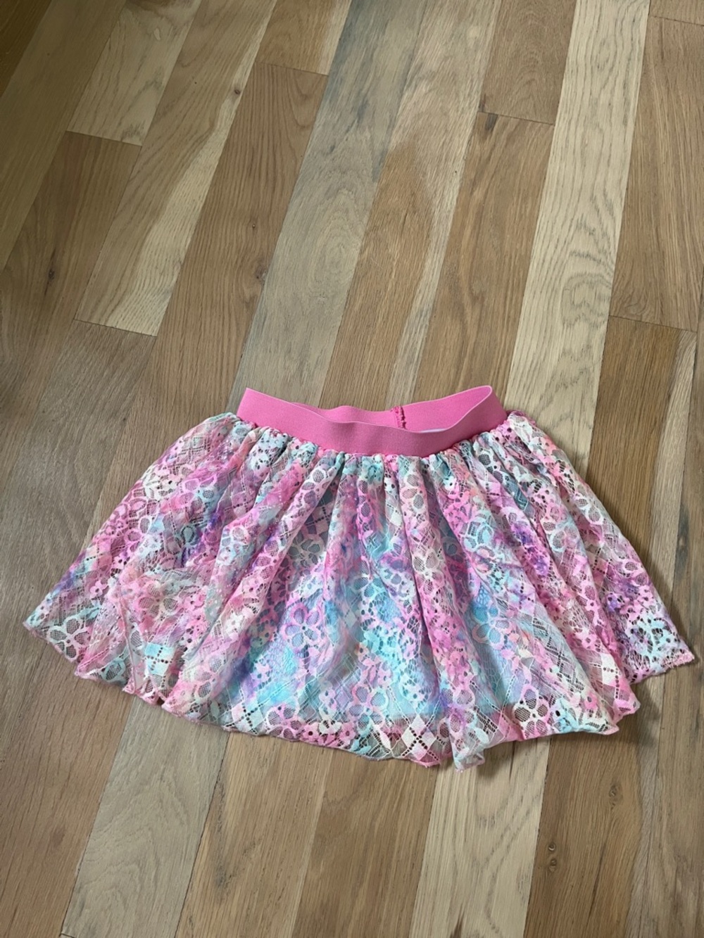 Hannah Banana Pink Pastel Lace Overlay Skirt size 4
